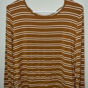 Striped banded waist top